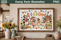 Funny Animals Cutting Board | Rustic Farm Sublimation Product Image 2