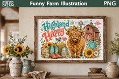 Highland Cow Cutting Board | Rustic Farm Sublimation Product Image 2