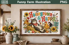 Funny Cat and Chicken Cutting Board | Farmhouse Rustic Decor Product Image 2