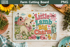 Cute Lamb Cutting Board | Farmhouse Rustic Decor Product Image 1