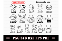 Cute Baby Farm Animals Doodles Designs Bundle Product Image 1