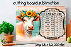 Farm Animals Cutting Board Sublimation Design, Cow png Product Image 1