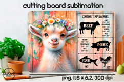 Farmhouse Animal Cutting Board Sublimation Design Product Image 1