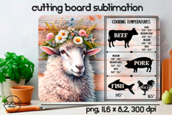 Farmhouse Animal Cutting Board Sublimation Design Product Image 1