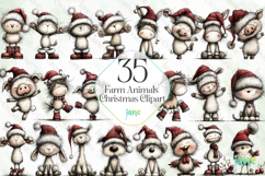 Farm Animals Christmas Clipart Product Image 1