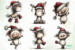 Farm Animals Christmas Clipart Product Image 5