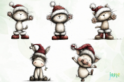 Farm Animals Christmas Clipart Product Image 4