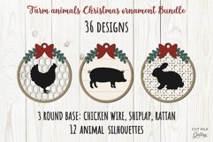 Farm Animals Christmas Ornament bundle / SVG laser cut file Product Image 1