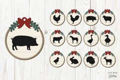 Farm Animals Christmas Ornament bundle / SVG laser cut file Product Image 4