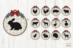 Farm Animals Christmas Ornament bundle / SVG laser cut file Product Image 5