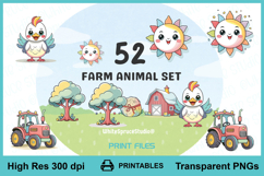 Baby Farm Animals Clipart Bundle PNG Printables Product Image 7
