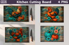 Farm Animals Cutting Board | Glass Kitchen Chopping Board Product Image 1