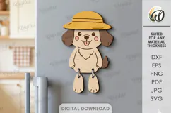 Farm Animal Magnet Laser Cut. Fridge Magnet. Dog SVG Product Image 1
