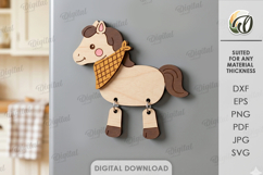 Farm Animal Magnet Laser Cut. Fridge Magnet. Horse SVG Product Image 1