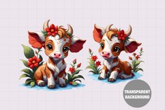 Watercolor calf clipart, Farm animals sublimation Product Image 1