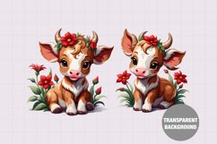 Watercolor calf clipart, Farm animals sublimation Product Image 1
