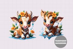 Watercolor cow clipart, Farm animals sublimation Product Image 1