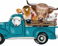 Farm Animals | Sublimation Png | Hand Drawn |Turquoise Truck Product Image 3