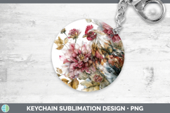 GorgeousFarm Autumn Floral Keychain design.