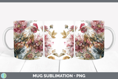 GorgeousFarm Autumn Floral Mug Wrap design.