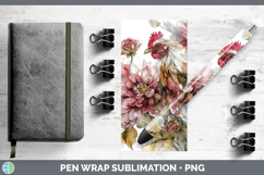 GorgeousFarm Autumn Floral Pen Wrap design.