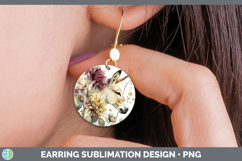 GorgeousFarm Autumn Floral Round Earrings design.