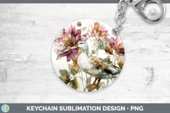 GorgeousFarm Autumn Floral Keychain design.