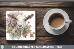GorgeousFarm Autumn Floral Square Coaster design.