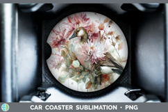 GorgeousFarm Autumn Floral Car Coaster design.