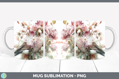 GorgeousFarm Autumn Floral Mug Wrap design.