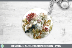 GorgeousFarm Autumn Floral Keychain design.