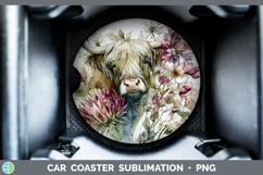 GorgeousFarm Autumn Floral Car Coaster design.