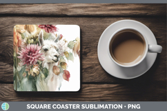 GorgeousFarm Autumn Floral Square Coaster design.