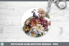 GorgeousFarm Autumn Floral Keychain design.