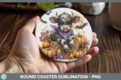 GorgeousFarm Bandana Halloween Round Coaster design.