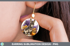 GorgeousFarm Bandana Halloween Round Earrings design.