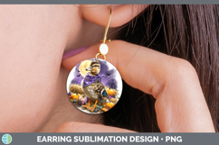 GorgeousFarm Bandana Halloween Round Earrings design.