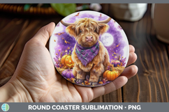 GorgeousFarm Bandana Halloween Round Coaster design.