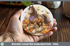 GorgeousFarm Bandana Halloween Round Coaster design.
