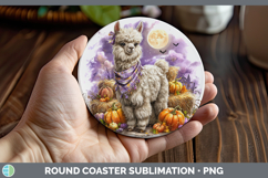 GorgeousFarm Bandana Halloween Round Coaster design.