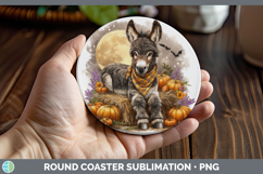 GorgeousFarm Bandana Halloween Round Coaster design.