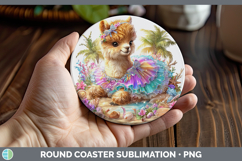 GorgeousFarm Beach Round Coaster design.