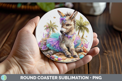 GorgeousFarm Beach Round Coaster design.