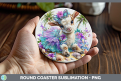 GorgeousFarm Beach Round Coaster design.