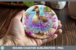 GorgeousFarm Beach Round Coaster design.