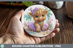 GorgeousFarm Beach Round Coaster design.