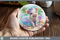 GorgeousFarm Beach Round Coaster design.