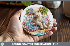 GorgeousFarm Beach Round Coaster design.