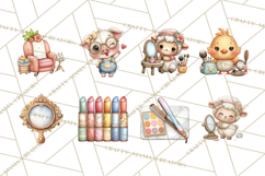 Farm Animal Beauty Salon Clipart PNG, Cute Animal Clip Art Product Image 4