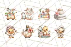 Farm Animal Beauty Salon Clipart PNG, Cute Animal Clip Art Product Image 5